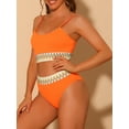 thumbnail image 2 of DARING DIVA 2 Pieces High Waisted Ribbed Swimsuit Swimwear L Orange, 2 of 6