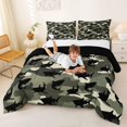 thumbnail image 3 of Manfei Western Camo Shark King Size Comforter Sets, Countryside Camouflage Comforters King Size, Green, Black Reversible, 3 Pieces, 1 Comforter and 2 Pillowcases, 3 of 7