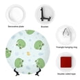 thumbnail image 4 of Salouo Kawaii Frogs Pattern Bone China Decorative Plate,Holiday Decor Decorative Ceramic Plates with Stand Elegant Home DéCor for Hallway/Living Room/Bedroom-10in, 4 of 6