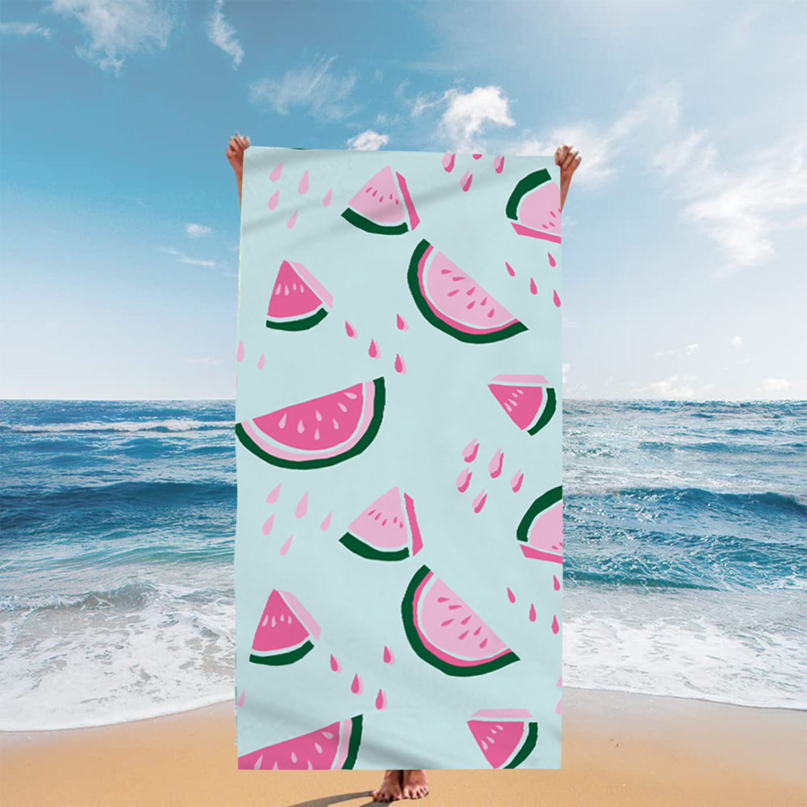 Realhomelove Hawaiian Beach Towel Summer Fruit Pineapple Watermelon