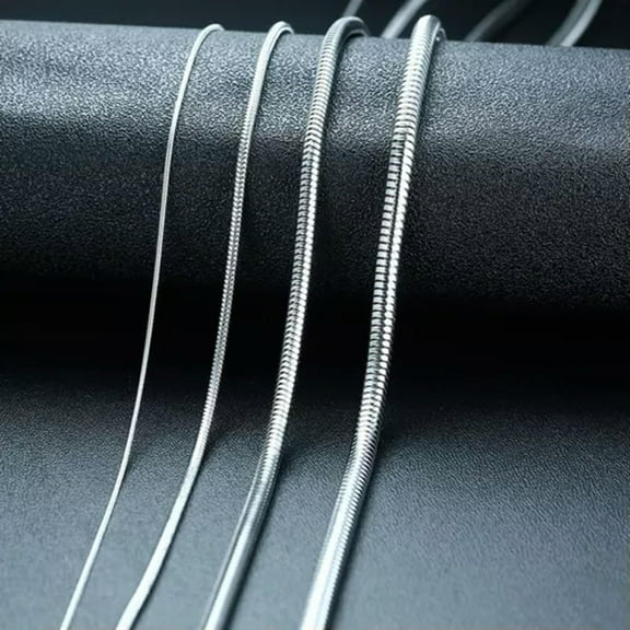 Silver Snake Chain Links Men Necklace Charm Choker Stainless Steel 18 20 22 24"