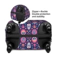 thumbnail image 4 of Daiia leaf flower Skull colorful Luggage Cover, Thickened Washable Travel Luggage Covers, Elastic Unique Baggage Covers for 18-20 inch Luggage-Large, 4 of 9