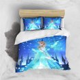 thumbnail image 3 of Disney Cartoon Frozen Elsa Print Three Piece Bedding Set Cover Set With Pillowcase Children or Adults King Queen Full Twin Size, 3 of 5