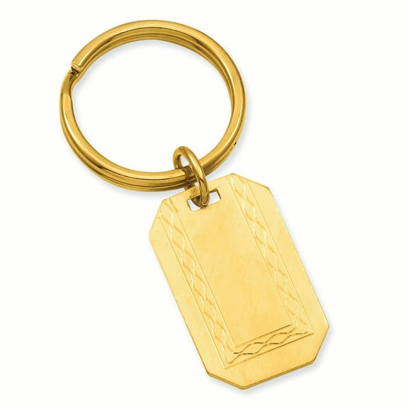 Gold-plated Kelly Waters with Engraveable Area Florentine Key Ring GP3791