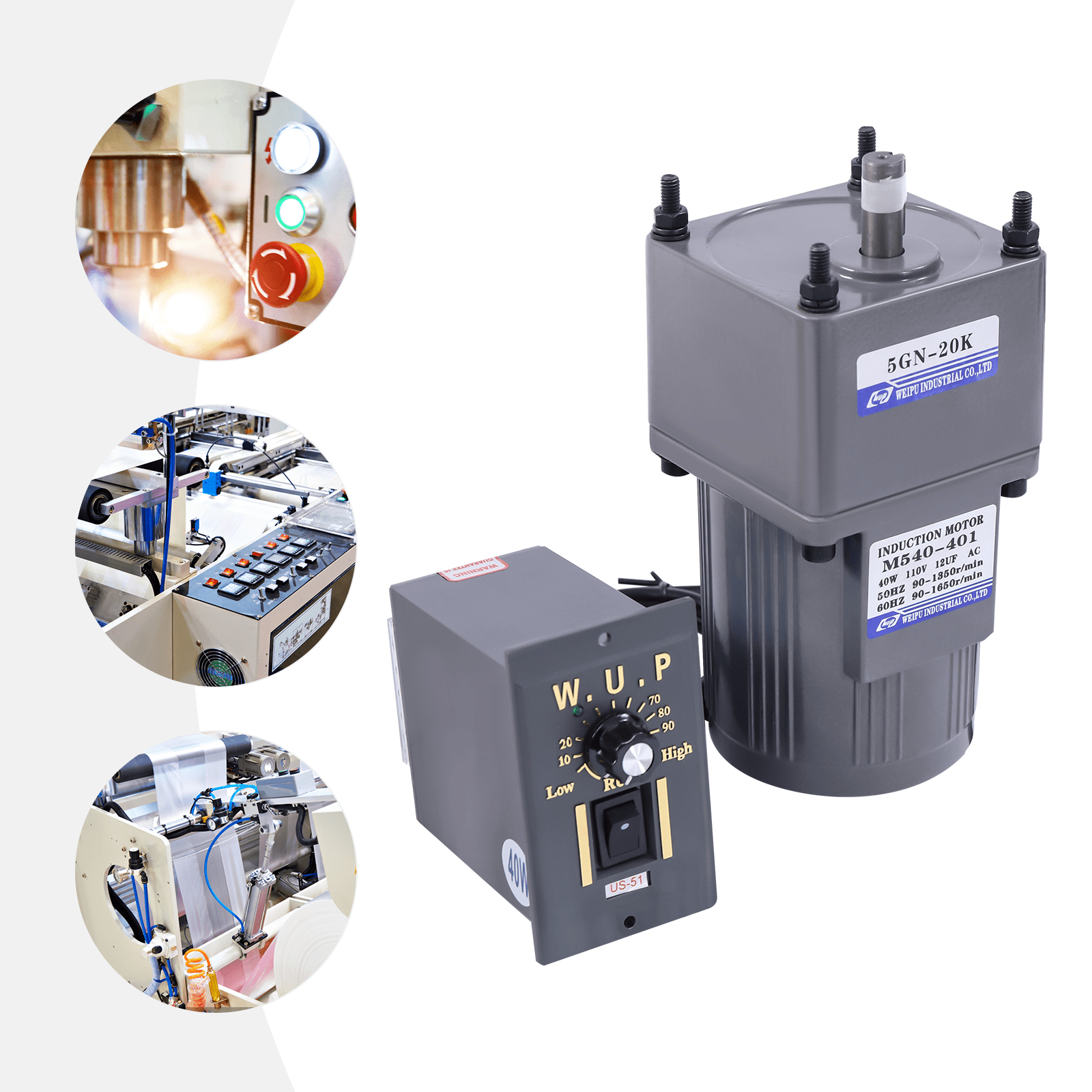 DENEST 110V 40W Electric Gear Motor Electric Motor Variable Reducer