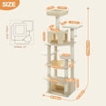 thumbnail image 3 of Demi Bonn 64" Multi-Level Cat Tree Tower with Sisal Scratching Posts, Cat Condo with Hammock and Top Perch for Indoor Cats, Beige, 3 of 8