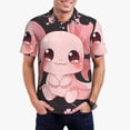 thumbnail image 5 of Yiaed Chibi Axolotl Sakura FantasyPrint Men's Short Sleeve Polo Shirt,Golf Polo for Men Three-Button Golf Shirt Athletic Casual Collared T-Shirt- XX-Large, 5 of 7