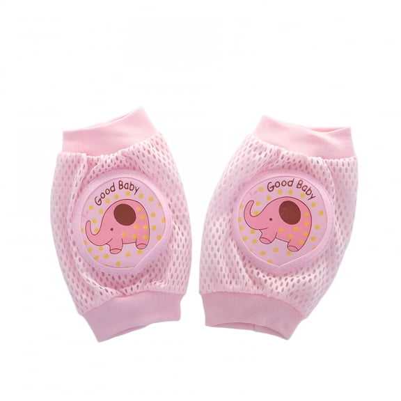 OITY 2 Pcs Baby Knee Pads for Crawling, Elastic Fit Toddlers Kneepads Protector, Soft Foam Padding Easy Wear Knee Brace for Men, Elephant Pink