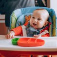 thumbnail image 3 of CSChome Toddler Dinner Plate With Divided Sections Carrot Silicone Plate Set Baby Suction Cup Plate, Safe Self feeding, Includes Straws, Cutter, and Forks, 3 of 7