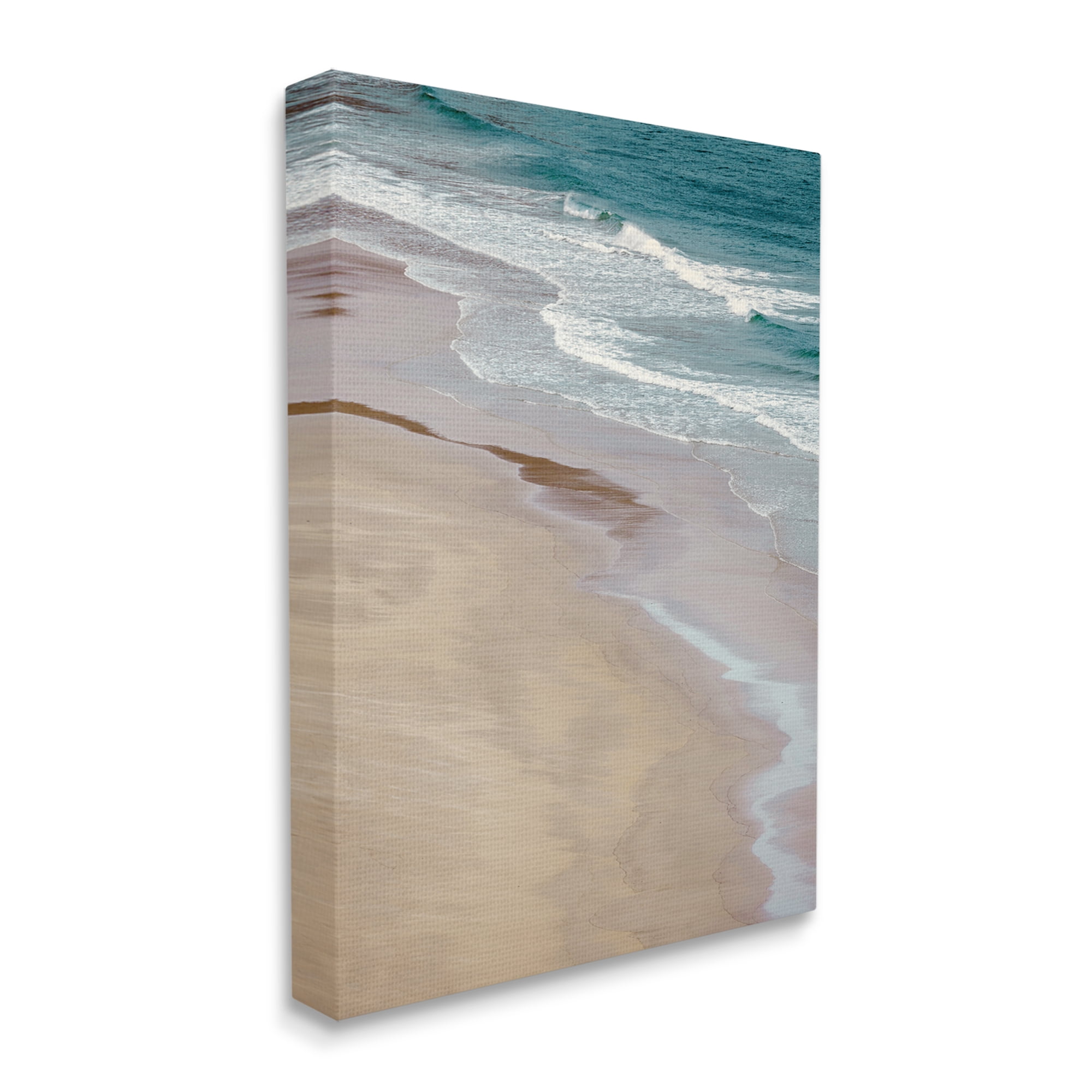 Stupell Industries Aerial View Ocean Water Foamy Coast Beach Photograph Gallery Wrapped Canvas Print Wall Art, Design by Danita Delimont