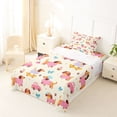 thumbnail image 5 of Homewish Kawaii Dachshund Dog Twin Sheets,Cartoon Pet Bedding,Car Cherry Bow Decor,3-Piece,1 Fitted Sheet and 1 Pillowcase, 5 of 6