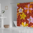 thumbnail image 3 of FREEAMG Bath Curtains Shower Curtain Orange Yellow Floral Bathroom Waterproof Machine Washable Fabric Decor Shower Curtains for Bathroom, 60x72in, 3 of 6