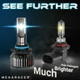 thumbnail image 2 of Mega Racer 1993-2019 Toyota Corolla LED Headlight Bulb 2 PACK - 6000K Bright White 12V 60W 16000LM - High or Low Beam Replacement Car Bulbs, 2 of 8
