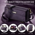 thumbnail image 3 of Allytechgroup Wallet Case for iPhone 11 with Credit Card Slot, RFID Blocking PU Leather Flip Case with Shoulder Strap Wrist Strap Compatible with MagSafe Shockproof Full Body Cover, Purple, 3 of 13