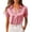 Pink, variant on Taqqpue Women Silk Satin Tops Short Sleeve Blouse V Neck Shirts Business Casual Outfits S-2XL