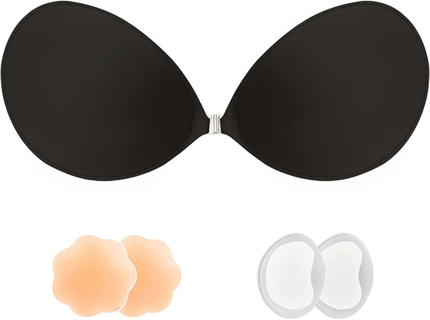 lalaWing Adhesive Bra, Sticky Strapless Fabric Bra Invisible Apply to Women  Daily Dress Comes with Nipple Covers 