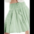 thumbnail image 3 of Falda Plisada de Cintura Alta con Volantes para Mujer, Falda de Tenis, Falda Pantalón Deportiva para Correr y Patinar. Verde S, 3 of 7