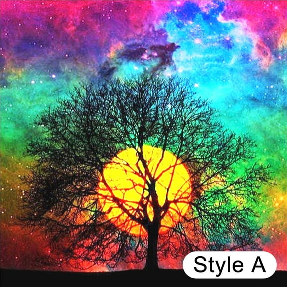 Ueasy 5D Full Drill Diamond Painting Kit, Beach Moonlit Scene Diamond Art Set for Adults Beginners, DIY Paint by Diamond Craft Kit - Perfect Thanksgiving & Halloween Gift, Home Wall Decor 30×30Inch