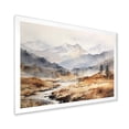 thumbnail image 2 of Designart "Foggy Mountain Retreat European Dream III" Landscapes Framed Wall Art Decor - Traditional Brown Winter Landscape Entryway Framed Wall Art Print, 2 of 6