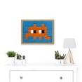 thumbnail image 2 of Pixel Monster Space Orange Tiles Invaders Artwork Framed Wall Art Print A4, 2 of 4