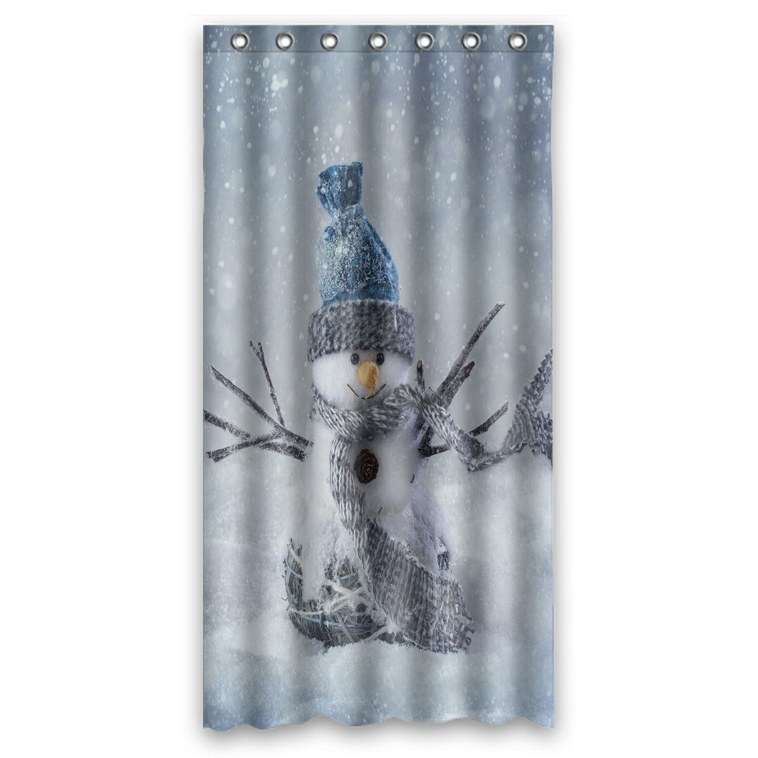ECZJNT Smiling snowman standing in the snow Shower Curtain Bathroom