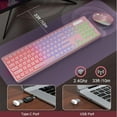 thumbnail image 4 of Wagpak Wireless Keyboard and Mouse Combo RGB Backlit Rechargeable 2.4GHz Quiet 108 Keys Keyboard-Rose Gold, 4 of 6
