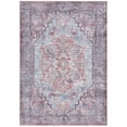 thumbnail image 2 of SAFAVIEH Serapi Adelaide Oriental Machine Washable Area Rug, Blue/Rust, 6'7" x 6'7" Round, 2 of 8