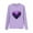 Purple, variant on Lorytime Valentine Sweatshirts for Girls Without Hoodie Long Sleeve Tops Heart Valentine's Day Pullover Holiday Outerwear