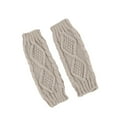 thumbnail image 3 of QQAMB Gloves for Women Hand Knit Fingerless Winter Wool Texting Gloves Mittens Warm Lined Stretchy Arm Warmers Mittens, 3 of 5