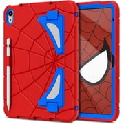 REQO iPad 10th Generation Case 2022, Kids Friendly iPad 10.9 Case with Kickstand Shoulder Strap Pencil Holder, Heavy Duty Protective Case for iPad 10th Generation 2022 Release, Red Royal Blue