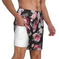 thumbnail image 3 of Balery Rose Flowers Mens Swim Trunks Swim Shorts for Men Quick Dry Inseam Beach Shorts with Compression Liner Pocket-X-Large, 3 of 9