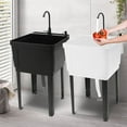 thumbnail image 6 of Utility Sink Freestanding Laundry Tub Sink with 360° Rotatable Faucet & Soap Dispenser, Single Bowl Utility Sink with Stand for Bathroom Garage Kitchen Space Saving 19.68x19x33.07inch, 6 of 9