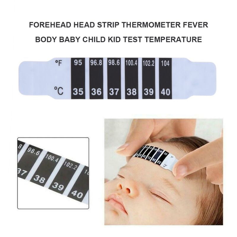 5x Baby Kid Forehead Cartoon Strip Head Thermometer Fever Body Temperature TestR 