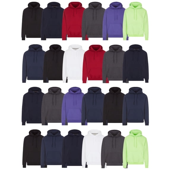 BILLIONHATS Wholesale Hoodie Sweatshirts, Men Womens Unisex Hoodies Cotton Blend, Bulk Adults Sweatshirt, Homeless Donation 12 PACK BLACK SIZE 2XL