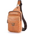thumbnail image 1 of BULLCAPTAIN Mochila Cruzada de Cuero para Hombre Sling Bolso de Pecho para Viajes de Senderismo, 1 of 8