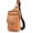 Yellow Brown, variant on BULLCAPTAIN Men's Leather Samll Crossbody Backpack Sling Chest Bag for Hiking Travel