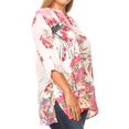 thumbnail image 4 of Sakkas Ditta Women's Casual Loose Long Sleeve Print Button Down Shirt Tunic Blouse - NM219-Multi - Plus Size, 4 of 5