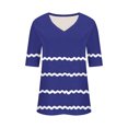 thumbnail image 4 of Blouses pour Femmes, Mode Décontractée Imprimée à Manches Courtes Col en V T-Shirt Yop, 4 of 5