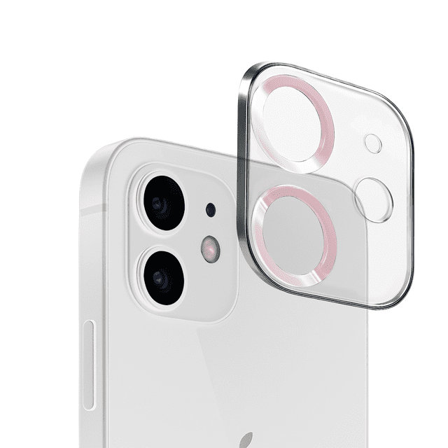 Mica De Cámara Cristal Deluxe Para iPhone 11/12 Mini, Rosa Vidrio Templado 2mm, Protector De Lente Antirayaduras, Alta Claridad, Fácil Instalación