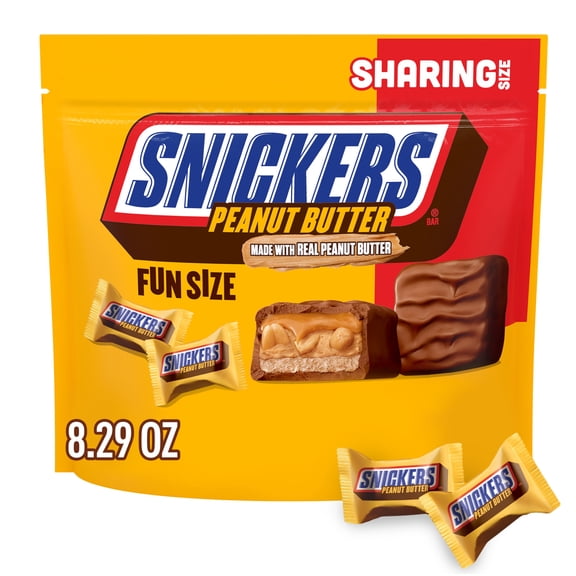 Snickers Fun Size Peanut Butter Chocolate Bars, Sharing Size - 8.29 oz Bag