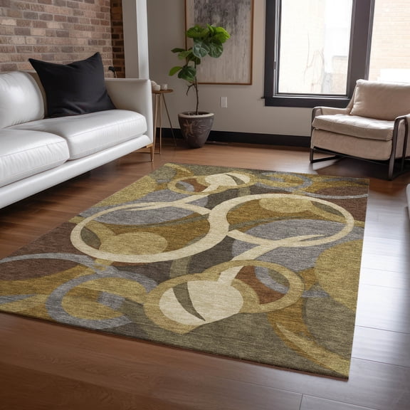 Addison Rugs Chantille Indoor/Outdoor Transitional Geometric Brown Machine Washable Rectangle Rug, 10' x 14'