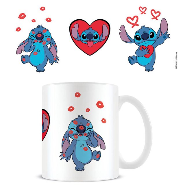 Lilo & Stitch - Taza Diseño Amor (Blanco, Azul, Rojo)