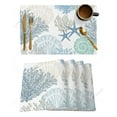 thumbnail image 2 of 4/6 Pcs Placemat Blue Marine Coral Shells Star Kitchen Placemat Home ration Dining Table Mats Coffee Coaster Mat, 2 of 6