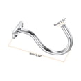 thumbnail image 2 of Uxcell Bridge Stick and Ball Rack Hooks Snooker Table Pool Cue Racks Hook, Silver Tone 2 Pack, 2 of 5
