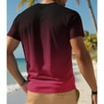 thumbnail image 4 of Coorders George Men's Gradient T Shirt, Short Sleeve Round Neck Tee Summer Tops , Hot Pink, L, 4 of 4