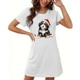 thumbnail image 3 of Women's Oversized Short Nightgown Fashion Chest Print Short Sleeve Nightdress, 3 of 4