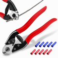 thumbnail image 2 of Bike Cable Cutter, Heavy Duty Stainless Steel Cable Cutter, Wire Rope for Deck Stair Railing Strong Thick Seal Metal Fencing Bicycle Bike Brake Cutter With 10 Pcs Ferules CR12, CT1, 2 of 4
