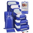 thumbnail image 1 of Juego de 10 cubos de embalaje OlarHike para maletas de viaje, color azul, 1 of 9