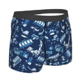 thumbnail image 4 of Uemuo Blue Bus Pattern Men's Boxer Briefs,Trunk Anti-Chafing,Comfortable, Durable, and Stylish Underwear-Small, 4 of 9