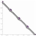thumbnail image 3 of Sterling Silver Rhodium-plated Amethyst Bracelet, 3 of 3